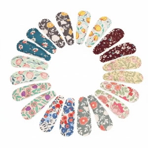 20 Barrettes Bébé Anti-Glisse Tissu Imprimés Variés 6cm